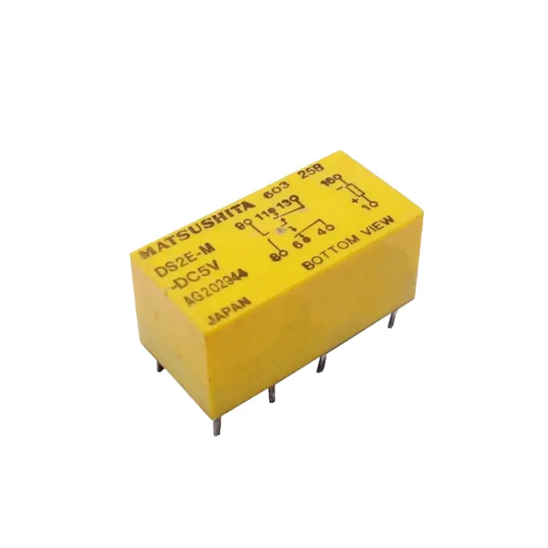 رله 5V دو کنتاکت مینیاتوری 8 پایه ژاپنی مارک MATSUSHITA کد DS2E-M