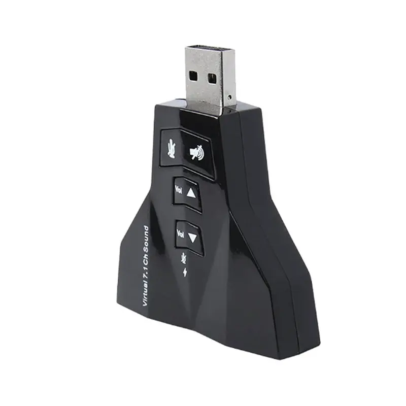 کارت صدا اکسترنال ولوم دار USB مدل Virtual 7.1 N دو خروجی