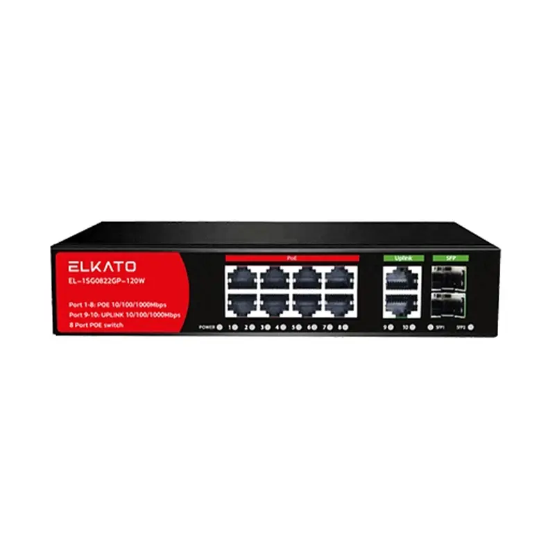 سوئیچ شبکه صنعتی 8 پورت POE مدل EL-2SG0822GP