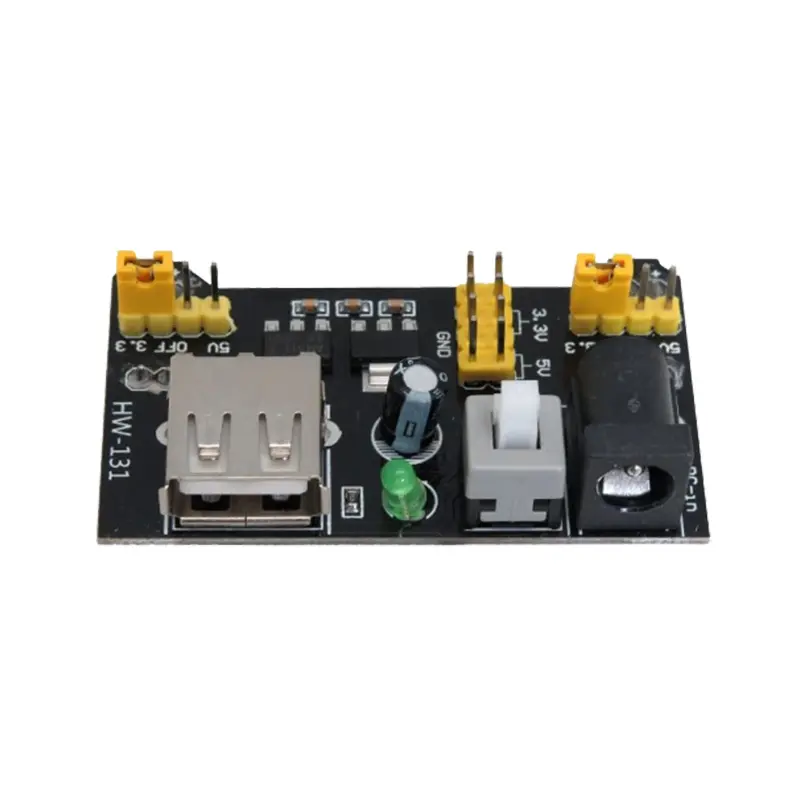 ماژول منبع تغذیه بردبوردی AMS1117 دارای ورودی جک آداپتوری / USB