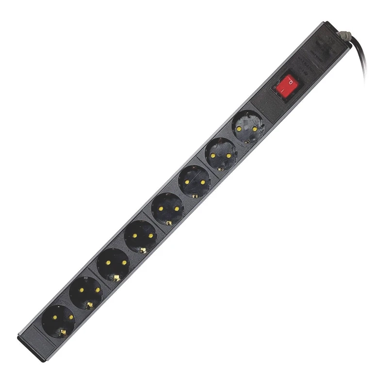 چند راهی 8 خانه ارت دار پارت الکتریک PE2252 Rack Mount با کابل 1.8 متری