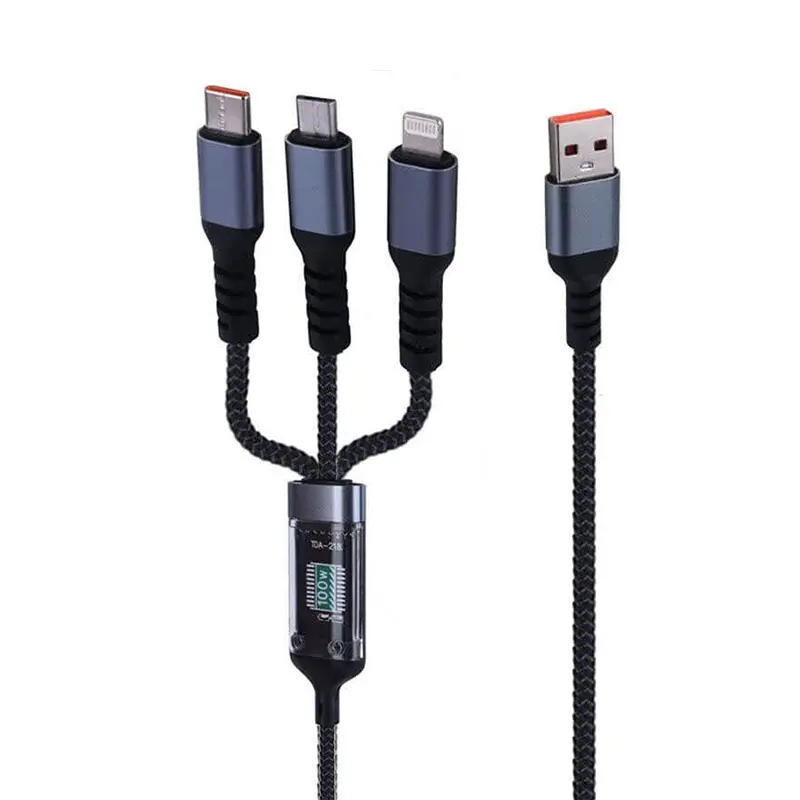 کابل 3 سر فست شارژ TDA-218 100W 1.2m