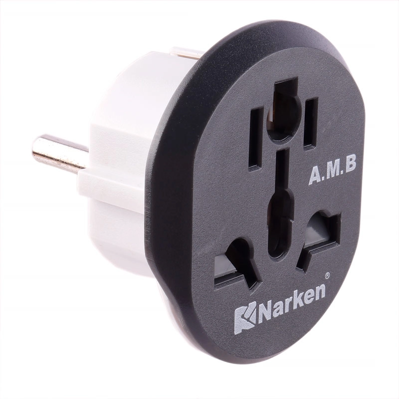 تبدیل برق 3 به 2 نارکن برنجی A.M.B NK605K2 16A