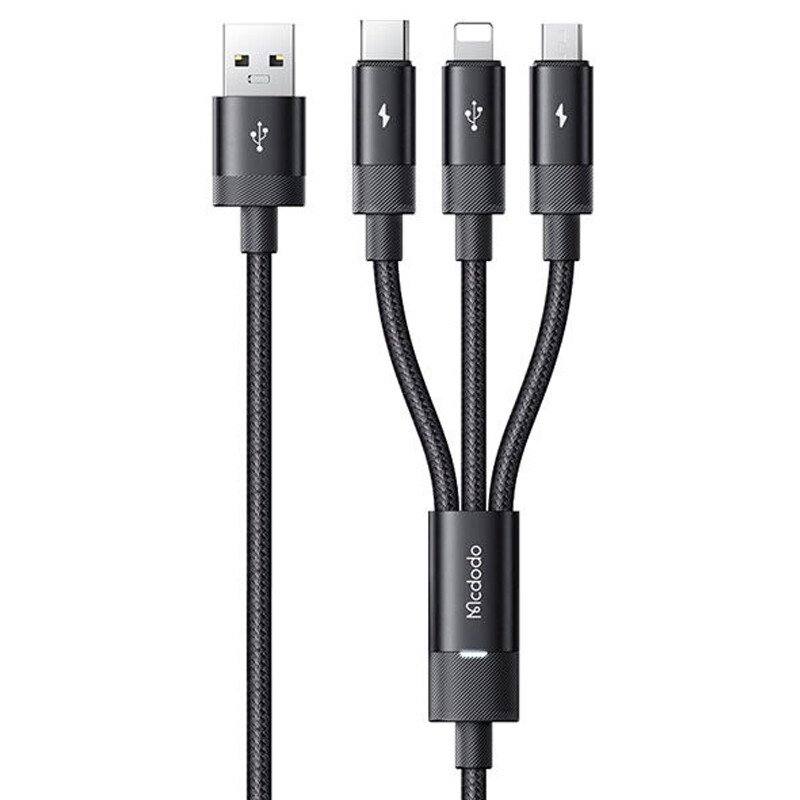 کابل 3 سر فست شارژ 65 وات مک دودو highcopy طول 1 متر