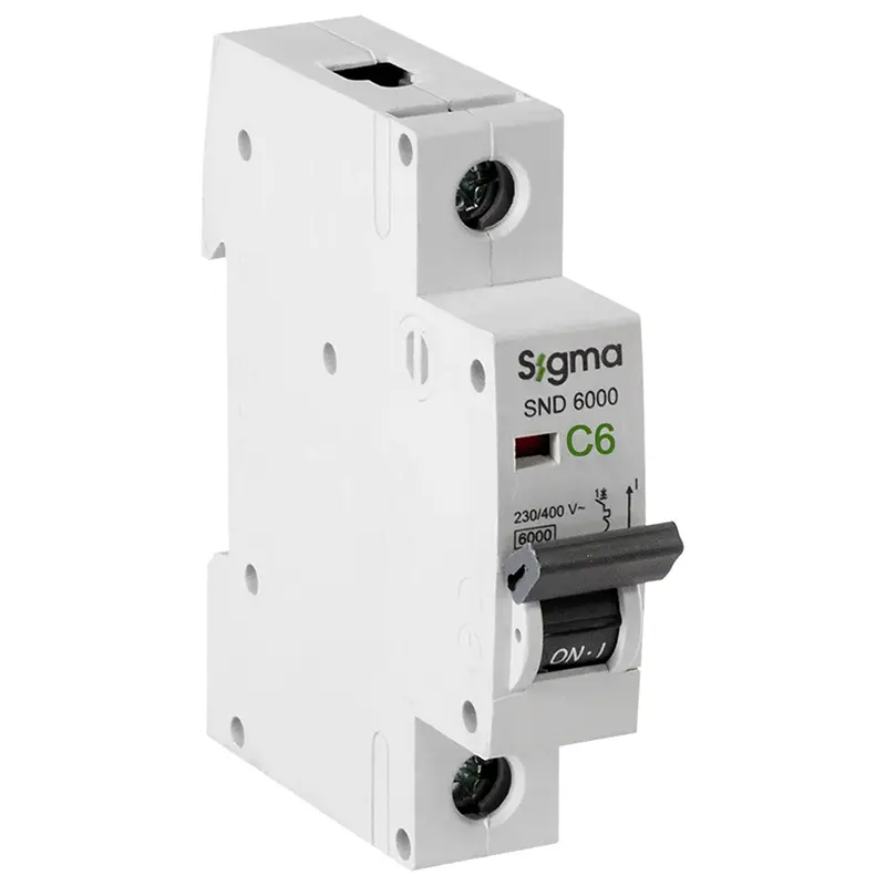 کلید مینیاتوری منحنی C تک پل 6 آمپر سیگما Sigma SND6000 6KA