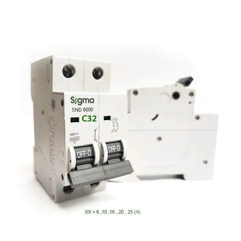 کلید مینیاتوری منحنی C دو پل 32 آمپر سیگما Sigma SND6000 6KA