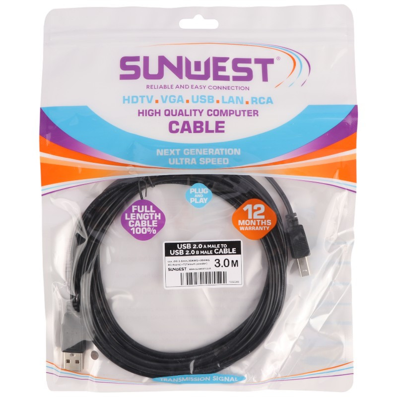 کابل پرینتر سان وست طول 3 متر