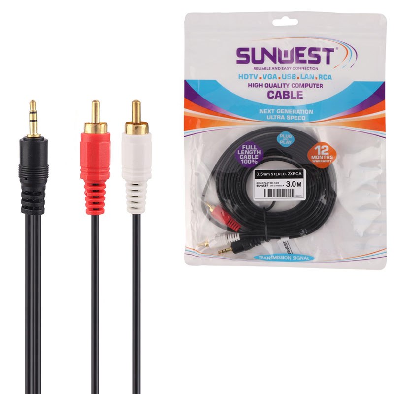 کابل 1 به 2 صدا Sunwest 3m