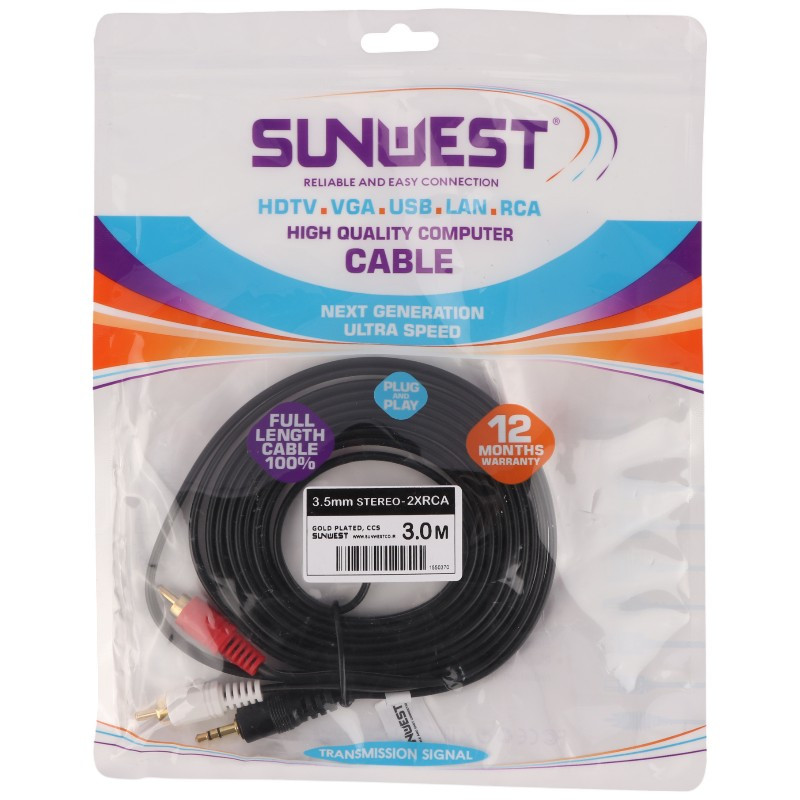 کابل 1 به 2 صدا Sunwest 3m