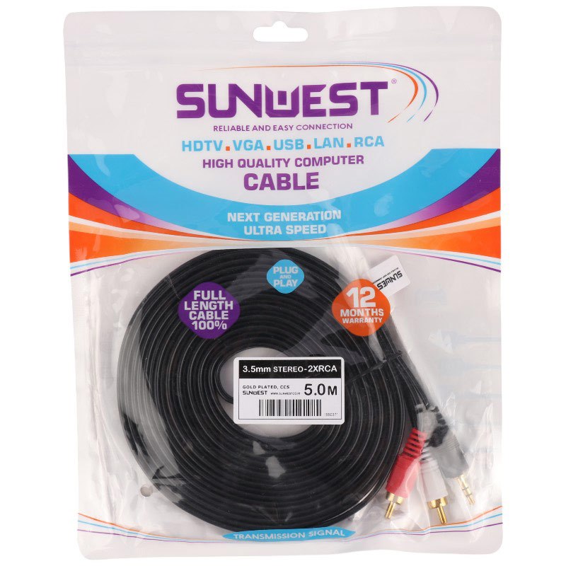 کابل 1 به 2 صدا Sunwest 5m