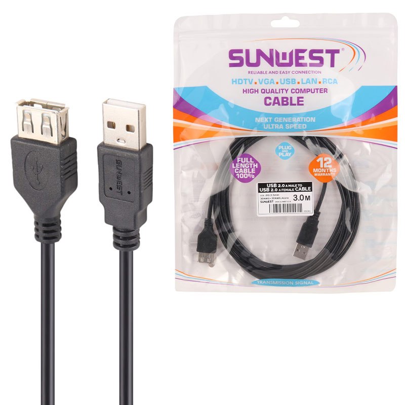 کابل افزایش طول USB سان وست طول 3 متر