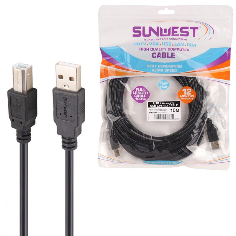 کابل پرینتر طول Sunwest 10m