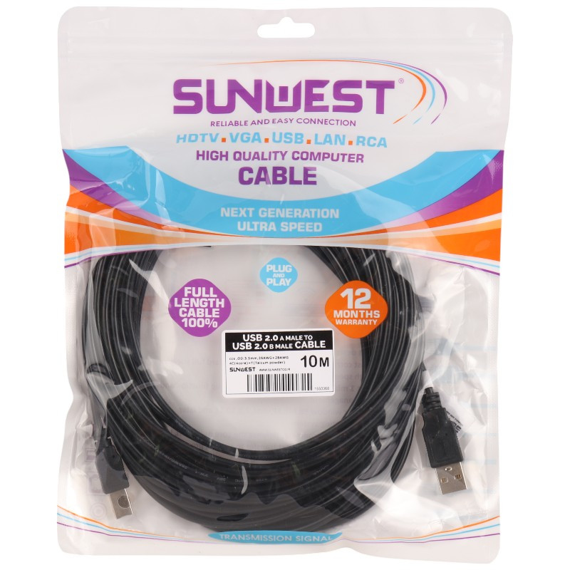 کابل پرینتر طول Sunwest 10m