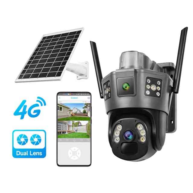 دوربین چرخشی خورشیدی سیمکارتی دو لنز مدل TD36 OKAMPRO (مشکی)