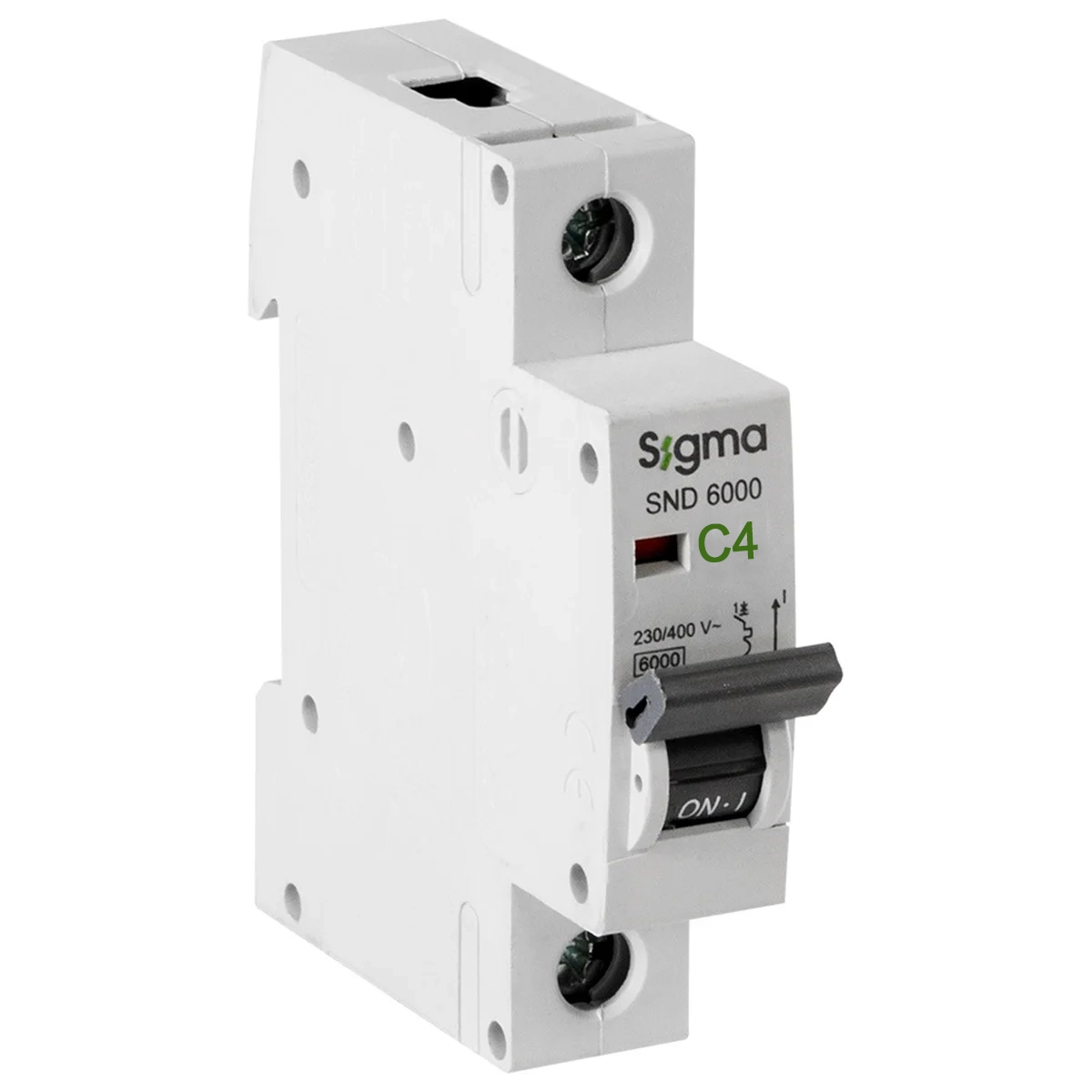 کلید مینیاتوری منحنی C تک پل 4 آمپر سیگما Sigma SND6000 6KA