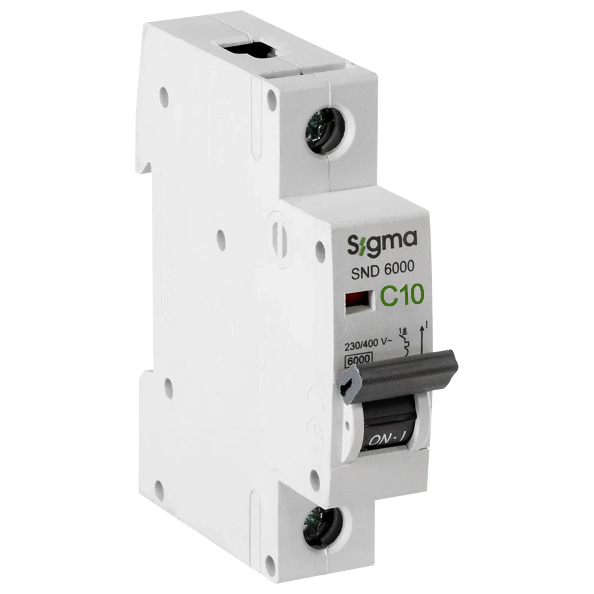 کلید مینیاتوری منحنی C تک پل 10 آمپر سیگما Sigma SND6000 6KA